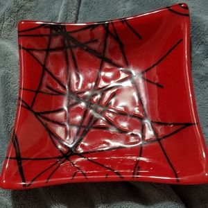 Kurt Mcvay red bubble glass art piece.